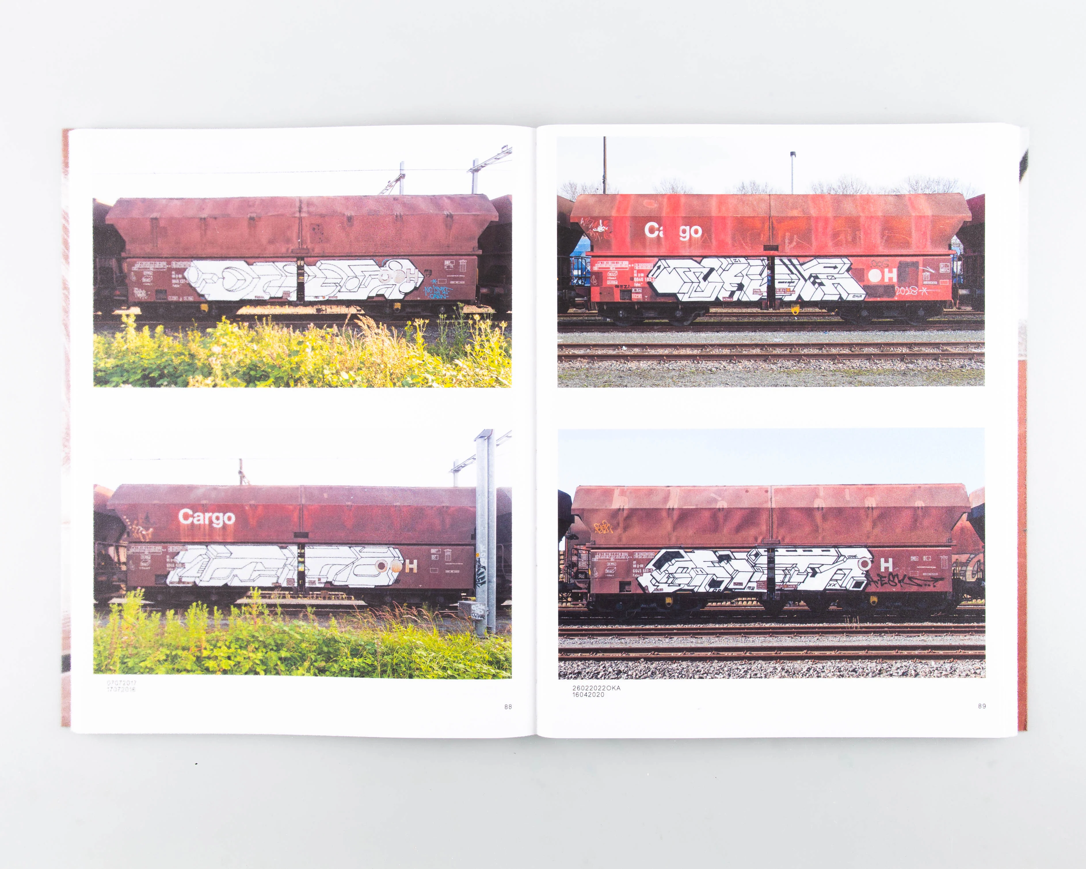 121/183, 761 photos of red-brown steel freight wagons with a painting on the side - Image 6